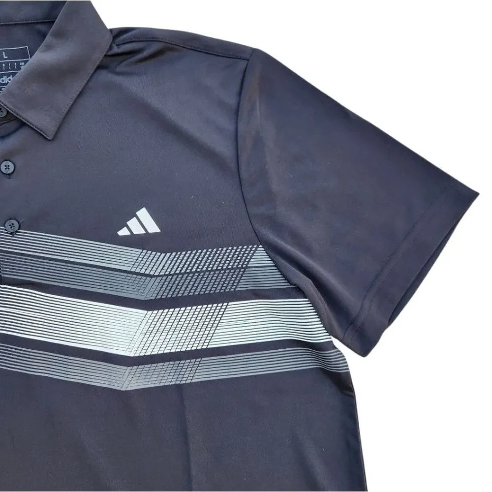 NWT Adidas Men's Classic Polo/Casual Shirts Stripes Stretch Short Sleeve Size L - Picture 6 of 7